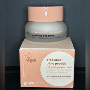 NEW NIB GLOWOASIS Probiotics + Triple Peptide Refreshing Eye Cream VEGAN